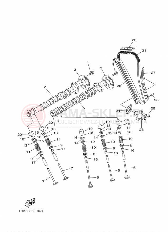 Schemat "zawory" do Yamaha SX210 LAT1100CP/LAT1100DP