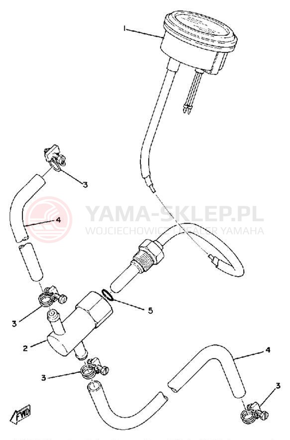 Schemat "Przewody pompy wody" do Yamaha SRX440C