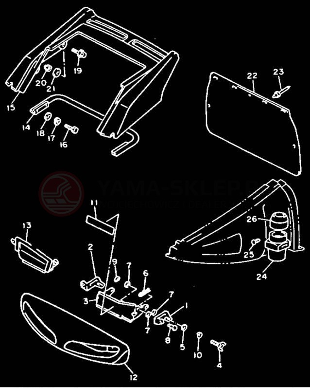 Schemat "zderzak" do Yamaha VMAX-4 VX750S