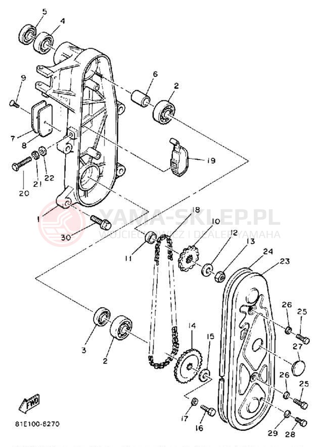 Schemat "Układ napędowy" do Yamaha CF300M