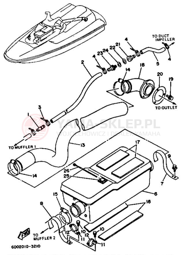 Schemat "Wydech końcowy" do Yamaha WAVE RUNNER PRO VXR WRB700R