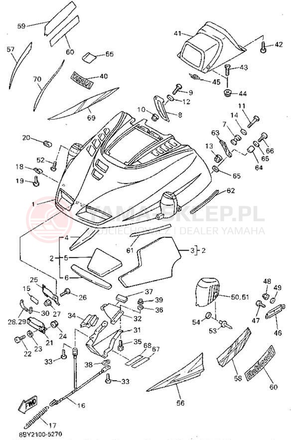 Schemat "Osłony" do Yamaha ENTICER II LT ET410TRV