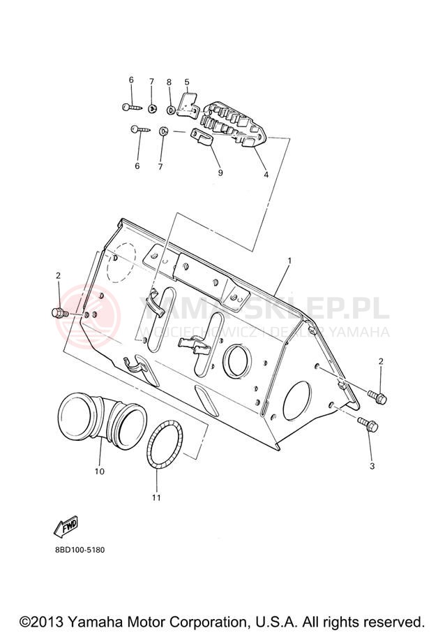 Schemat "STEERING GATE" do Yamaha BR250TX