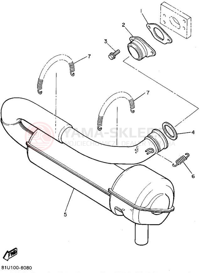 Schemat "Wydech końcowy" do Yamaha BRAVO LT BR250TV