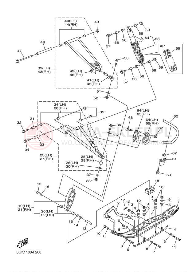 Schemat "płozy" do Yamaha PHAZER GT PZ50GTW