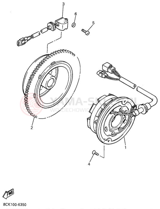 Schemat "prądnica" do Yamaha VENTURE XL VT480A