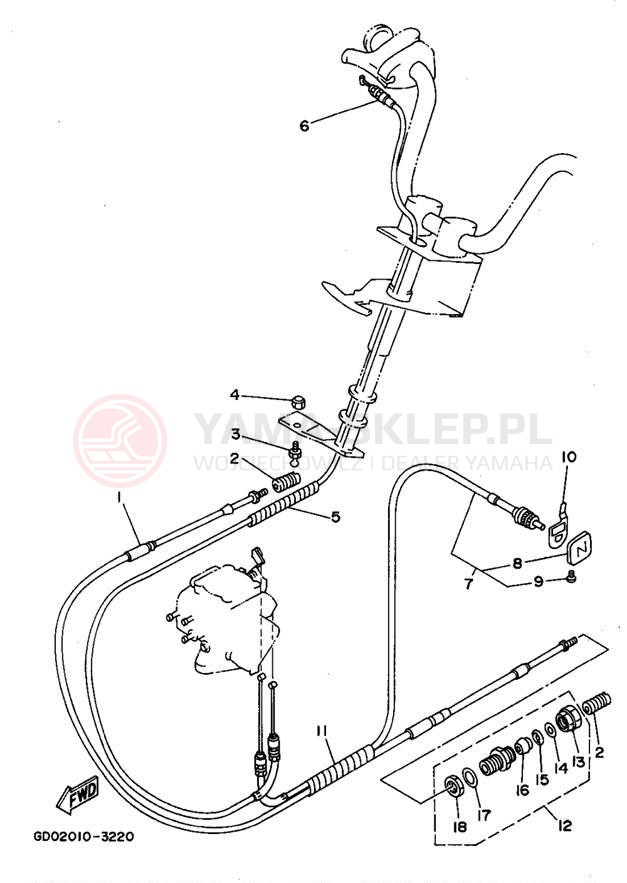 Schemat "Układ chlodzenia" do Yamaha WAVE RUNNER PRO VXR WRB700S
