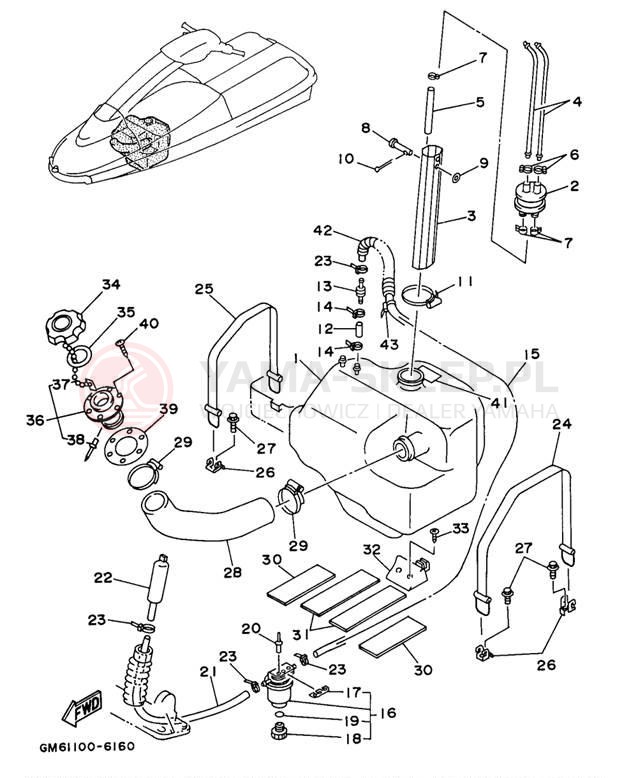 Schemat "zbiornik paliwa" do Yamaha SUPER JET SJ700AU