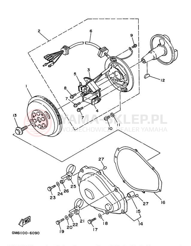 Schemat "prądnica" do Yamaha SUPER JET SJ700AW