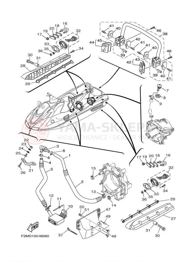 Schemat "HULL & DECK" do Yamaha VXR VX1800AM