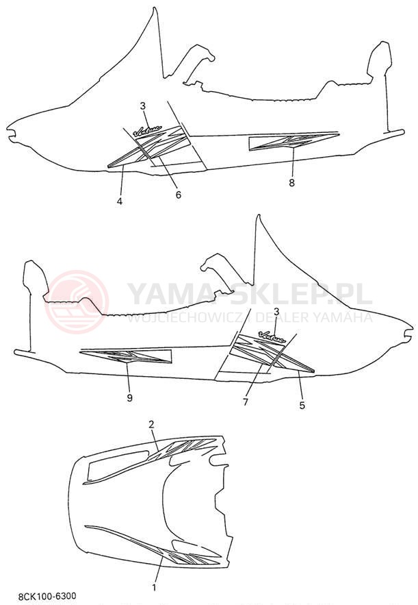 Schemat "naklejki" do Yamaha VENTURE TR VT480TRW