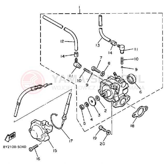 Schemat "Pompa olejowa" do Yamaha EXCEL III EC340L