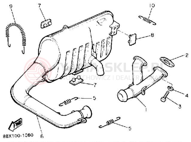 Schemat "Wydech końcowy" do Yamaha PHAZER II PZ480S
