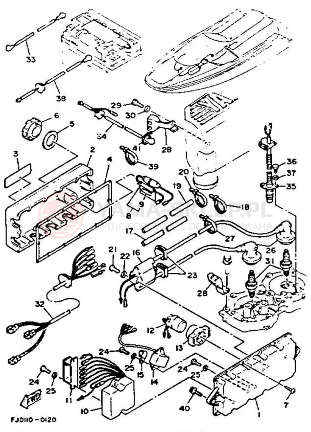 Schemat "układ elektryczny" do Yamaha WAVE RUNNER III WRA650RA
