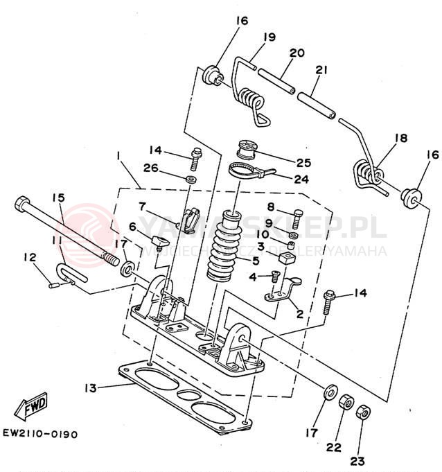 Schemat "POLE PIVOT" do Yamaha SUPER JET SJ650D