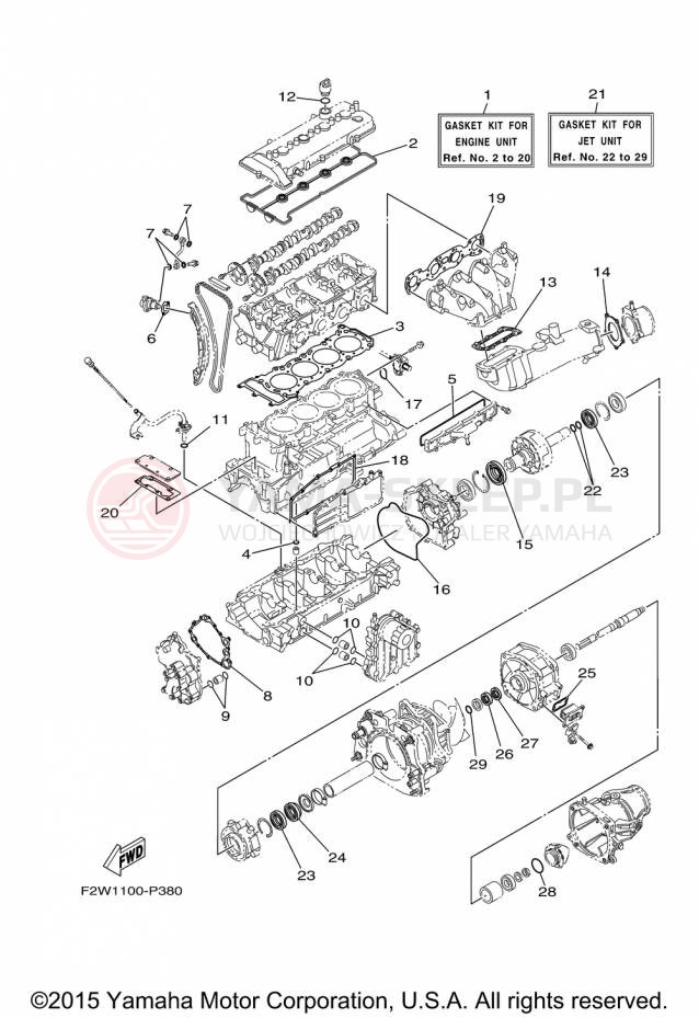 Schemat "Zestaw naprawczy" do Yamaha VXS VX1800-P