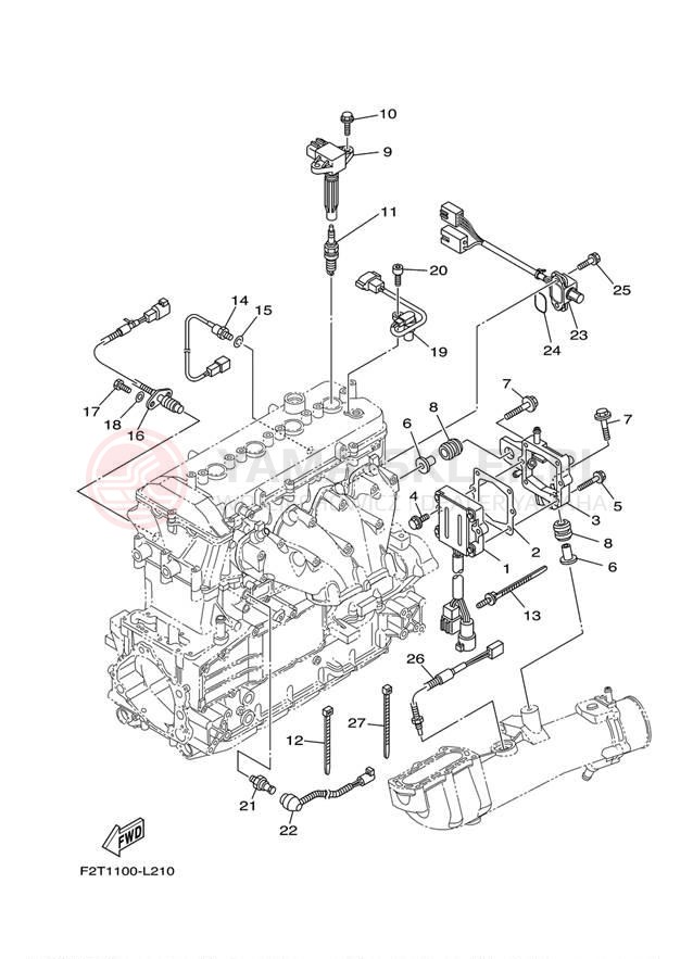 Schemat "układ elektryczny" do Yamaha WAVERUNNER FX HO FB1800L