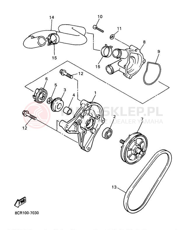 Schemat "Pompa wody" do Yamaha VENTURE 600 VT600A/VT500A