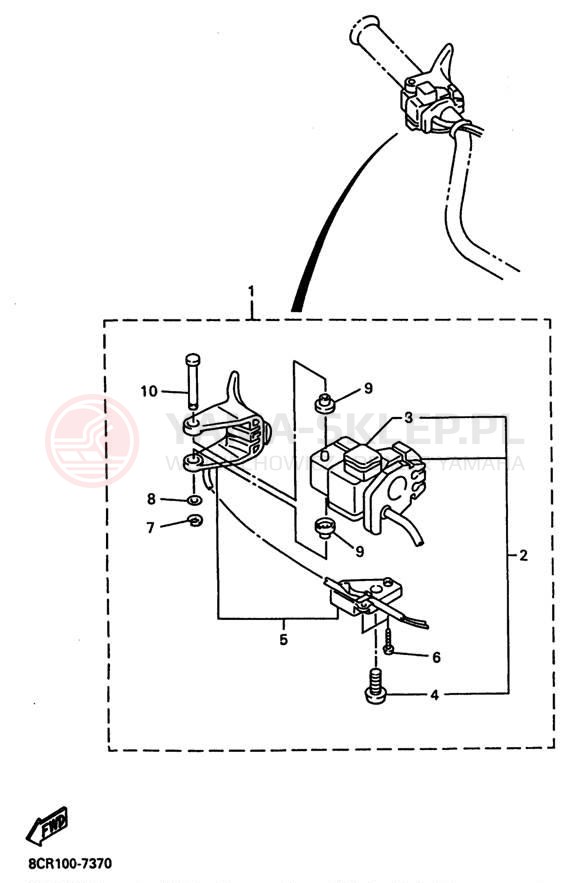 Schemat "Kierownica i osprzęt" do Yamaha VMAX 600 SX VX600SXA/VX700SXA