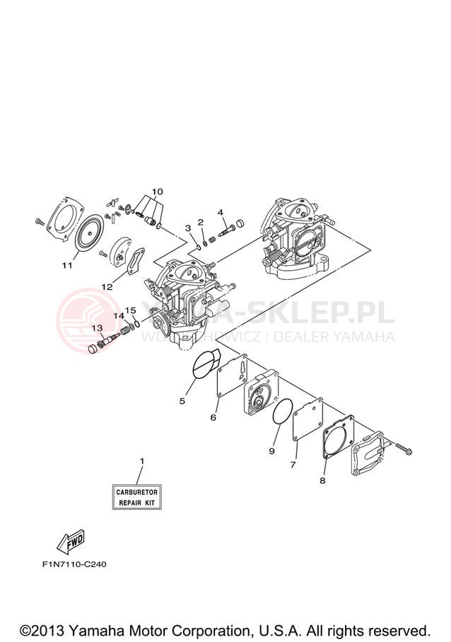 Schemat "Zestaw naprawczy" do Yamaha SJ700BG