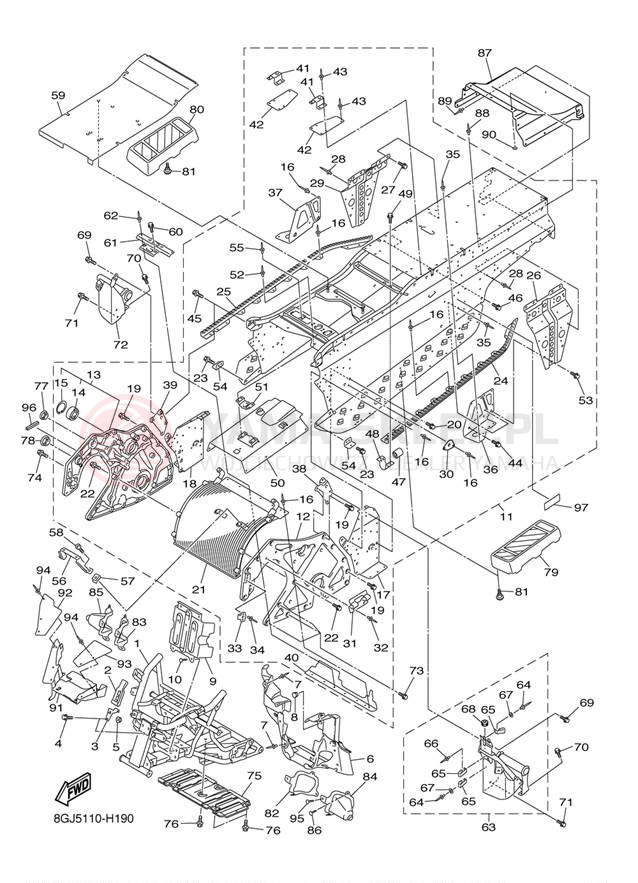 Schemat "rama" do Yamaha VENTURE LITE PZ50VTYR/PZ50VTYS