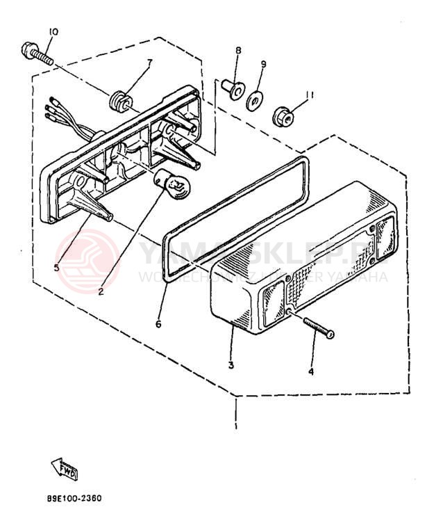 Schemat "lampa tył" do Yamaha OVATION LE CS340EB