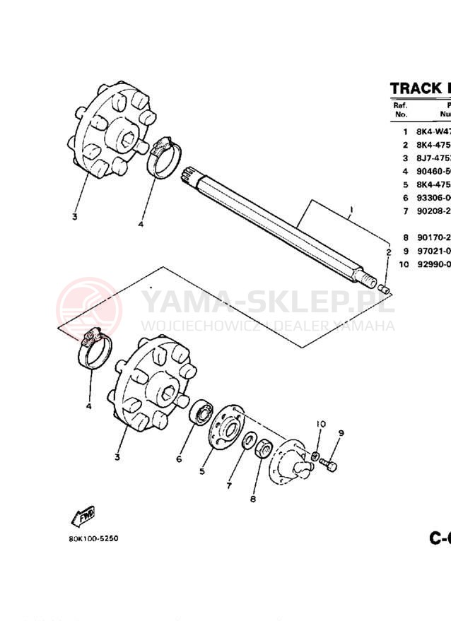 Schemat "Układ napędowy" do Yamaha PZ480EK