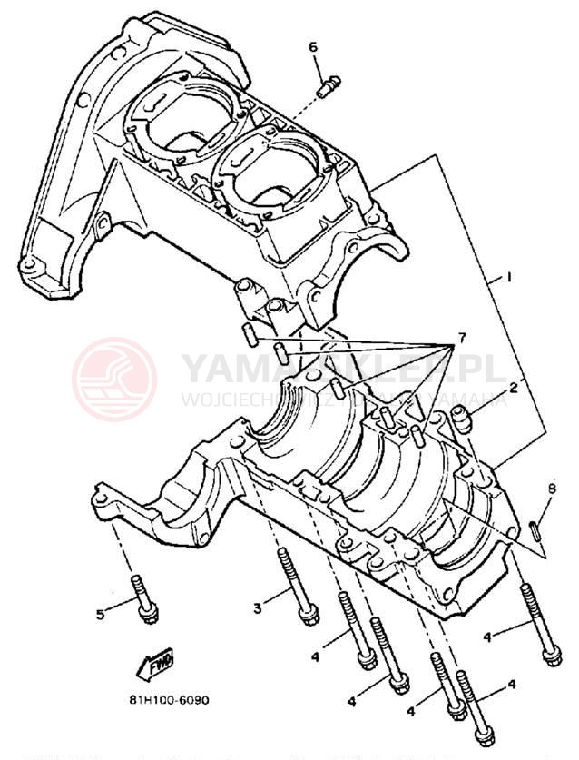 Schemat "Obudowa silnika" do Yamaha PHAZER PZ480K