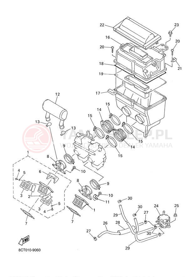 Schemat "Wtrysk paliwa" do Yamaha VMAX 500 VX500D