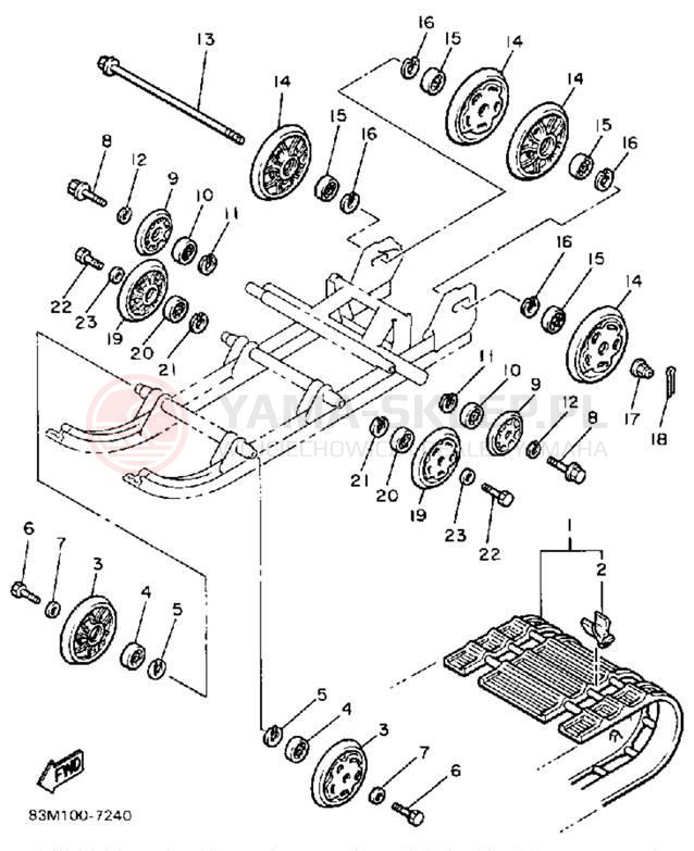 Schemat "Zawieszenie gąsiennicy" do Yamaha CF300M