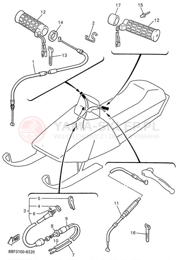 Schemat "Układ chlodzenia" do Yamaha PHAZER II PZ480W