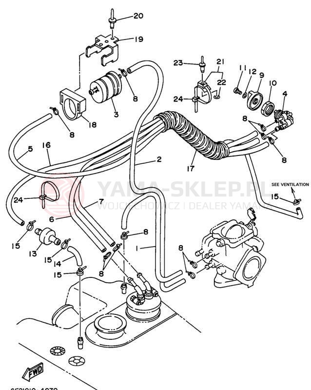 Schemat "Układ paliwowy" do Yamaha WAVE RUNNER III WRA650U