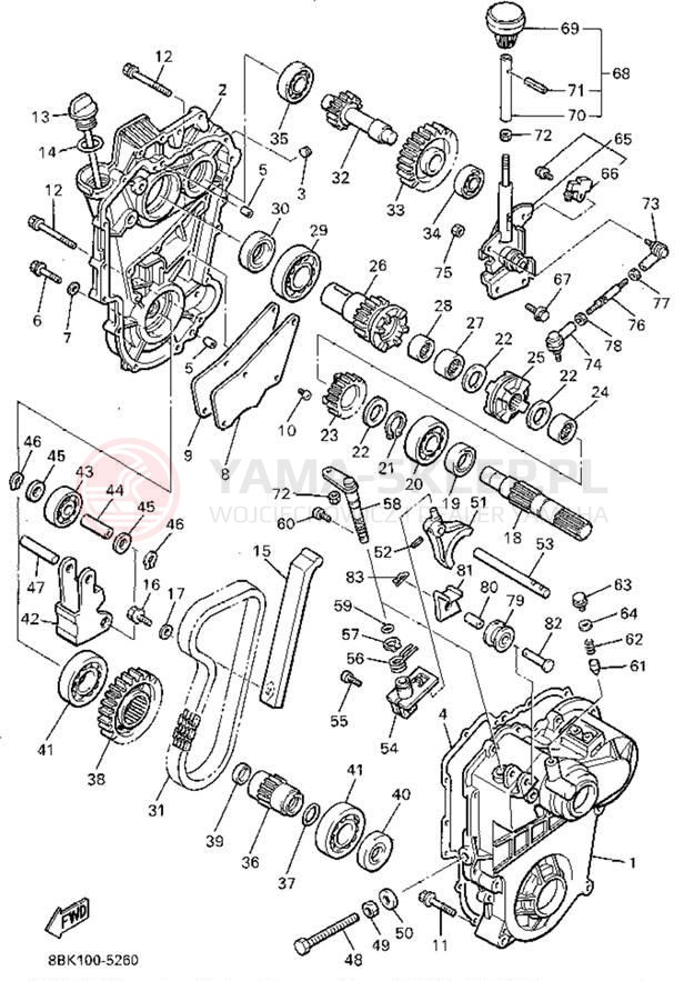 Schemat "Układ napędowy" do Yamaha VENTURE XL VT480V