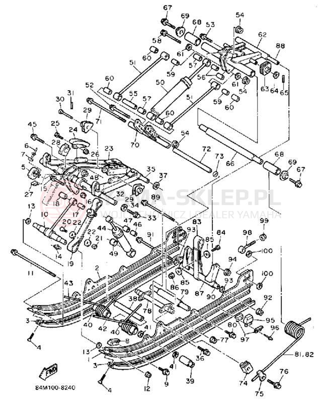Schemat "Zawieszenie gąsiennicy" do Yamaha EXCITER EX570M