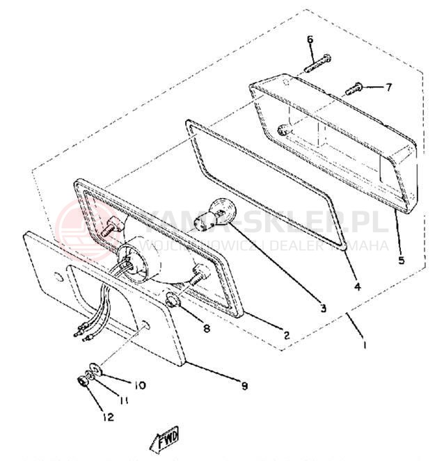 Schemat "Oświetlenie tył" do Yamaha GS340A