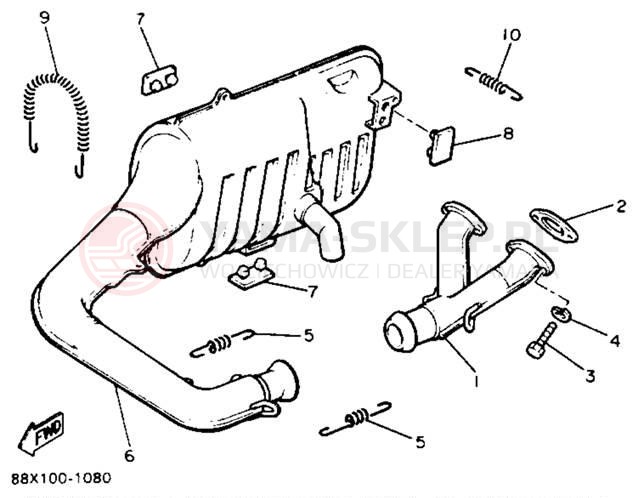Schemat "Wydech końcowy" do Yamaha PHAZER II PZ480T