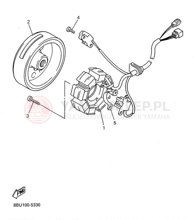 Schemat "prądnica" do Yamaha VMAX-4 800 VX800W