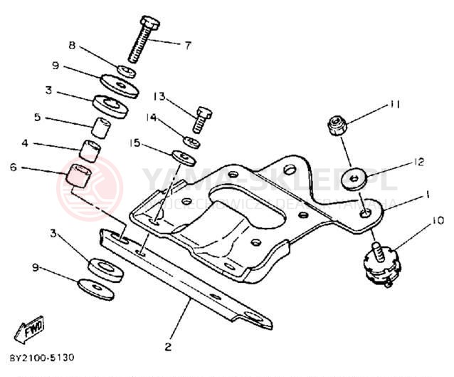 Schemat "Mocowanie silnika" do Yamaha ENTICER 340 ET340M