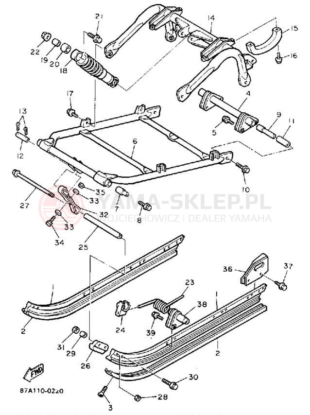 Schemat "Zawieszenie gąsiennicy" do Yamaha SNOSPORT SV125P