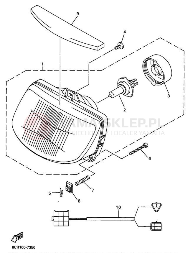Schemat "Lampa przód" do Yamaha VMAX 500 XT VX500XTB