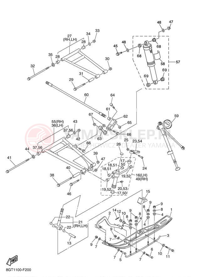 Schemat "płozy" do Yamaha APEX RTX RX10RTW
