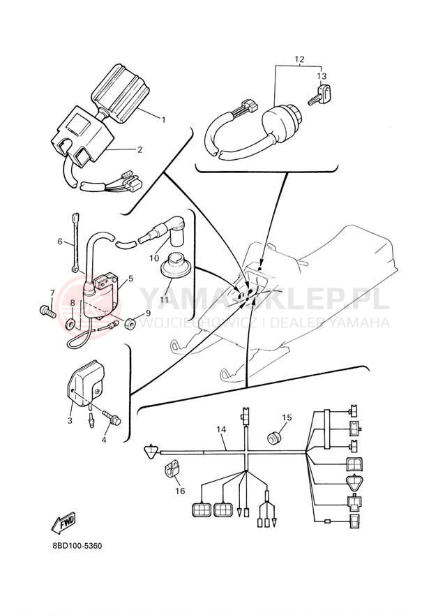 Schemat "układ elektryczny" do Yamaha BRAVO T BR250TZ