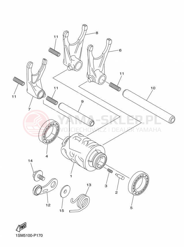 Schemat "Wodziki, automat" do Yamaha YZ250F YZ250FFW/YZ250FFL