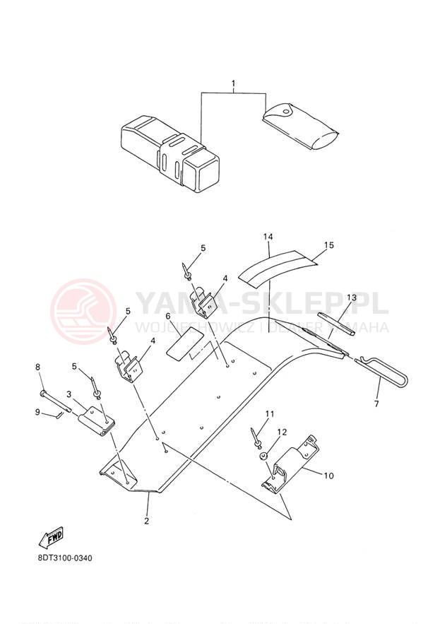 Schemat "GUARD - LUGGAGE BOX" do Yamaha VENTURE 500 VT500F/VX500DXF