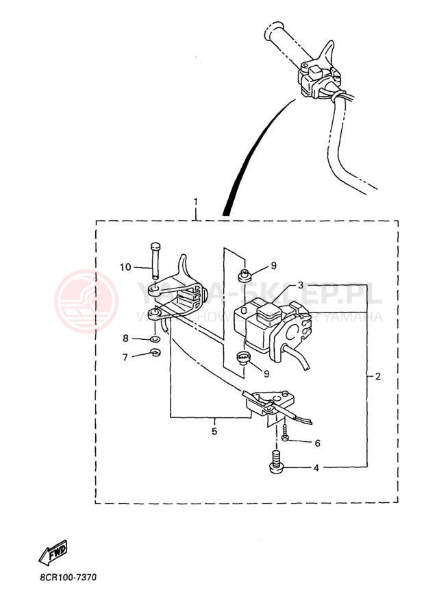 Schemat "Kierownica i osprzęt" do Yamaha VENTURE 600 VT600A/VT500A