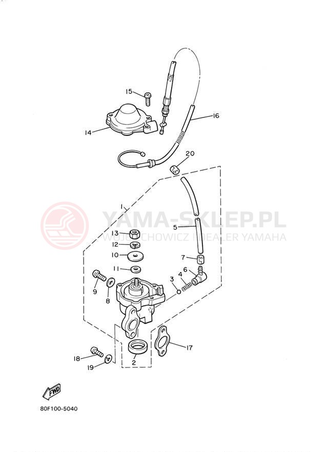 Schemat "Pompa olejowa" do Yamaha BRAVO BR250TW