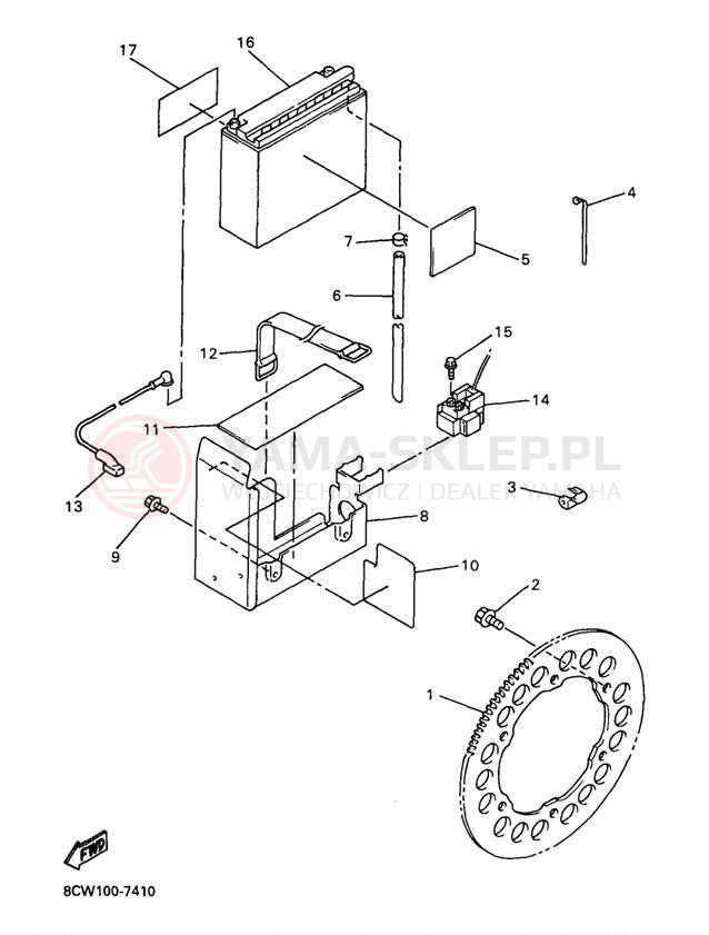 Schemat "układ elektryczny" do Yamaha VENTURE 600 VT600A/VT500A