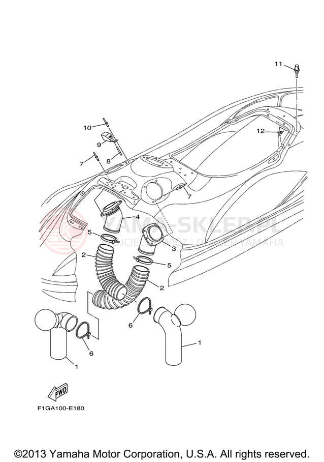 Schemat "odpowietrzenie" do Yamaha GP1300-G E/GP1300-G