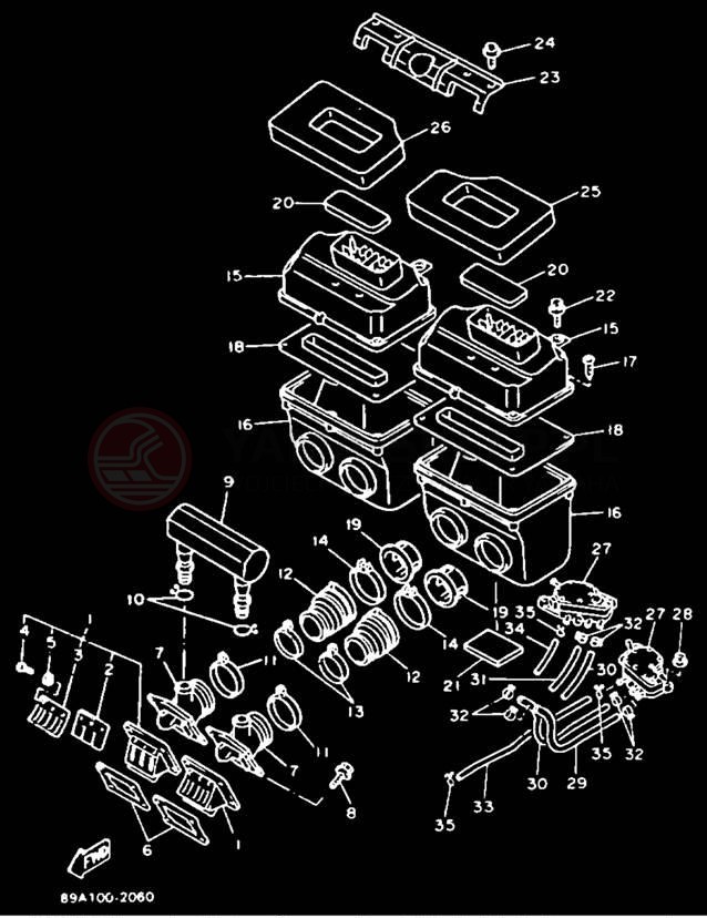 Schemat "Filtr powietrza" do Yamaha VMAX-4 VX750S