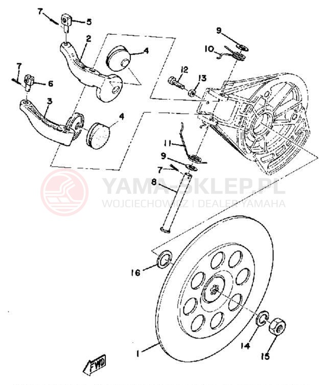 Schemat "hamulec" do Yamaha GP440A